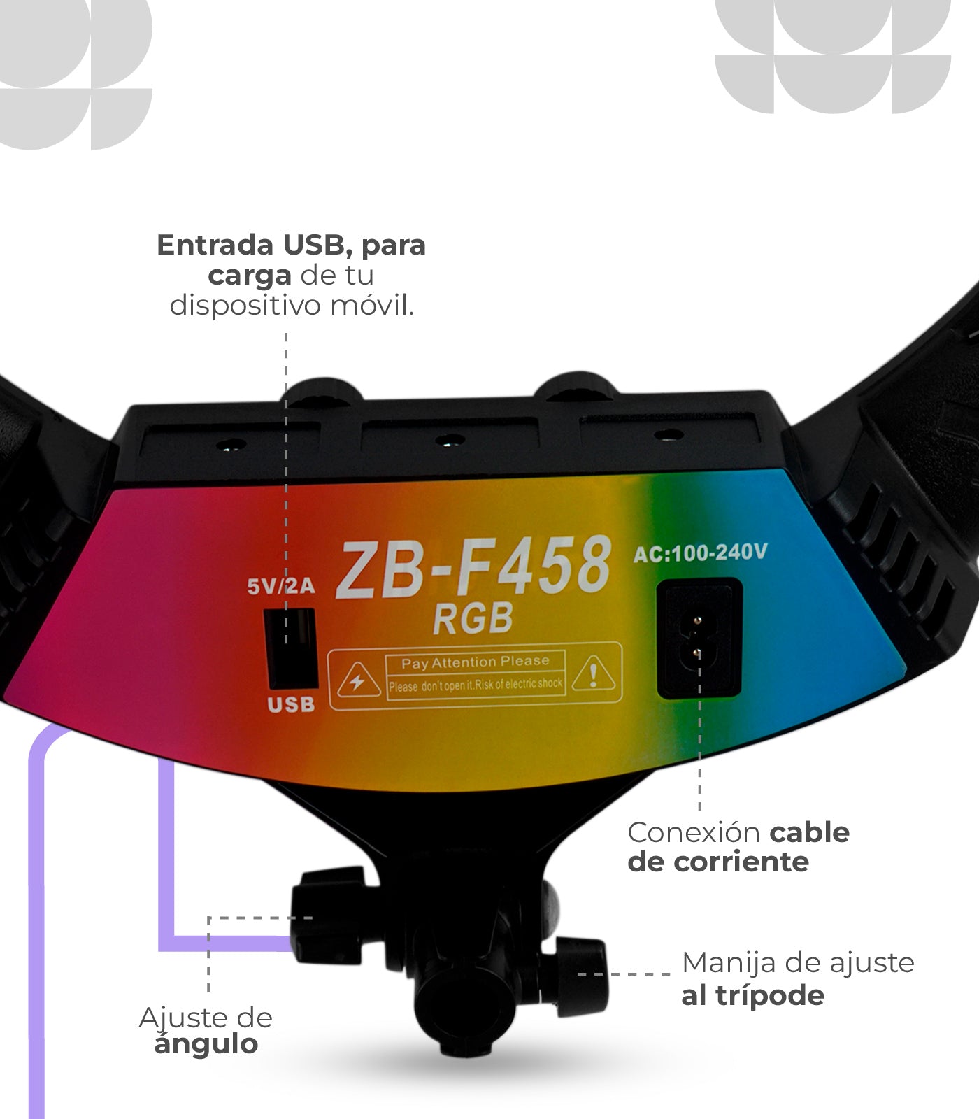 Aro de luz 33cm RGB